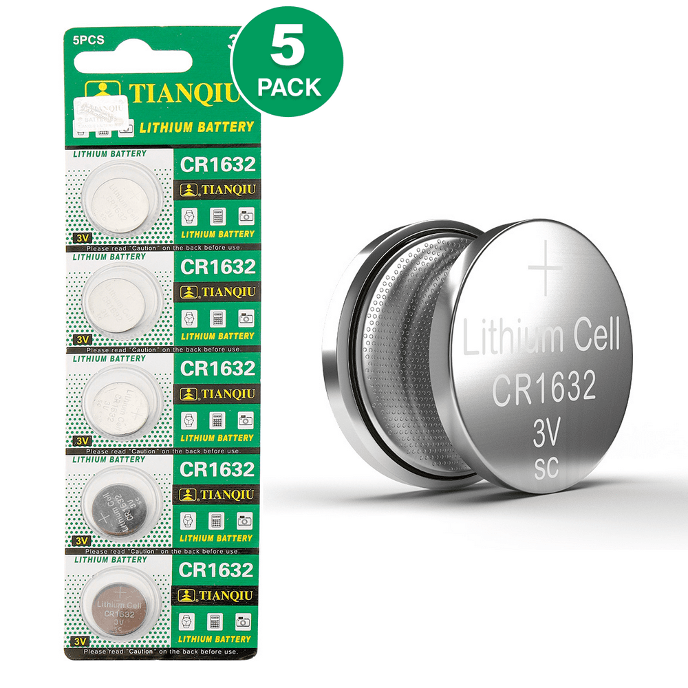 Tianqiu CR1632 3V Lithium Coin Cell Batteries (5 Batteries)