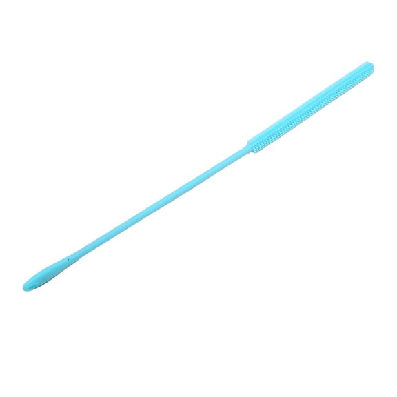 Silicone Straw Brushes, Extra Long Straw Cleaning Brush, Reusable Brush Pipe for Smoothie Straw Washing, Food Grade Silicone Nipple Straw Cleaner, 6mm, Blue