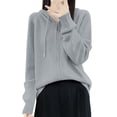 thumbnail image 2 of Women's Zip Up Hooded Cardigan Oversized Soft Warm Knit Sweater Casual Long Sleeve Open Front Fall Winter Pullover for Outdoors and Lounge, 2 of 7