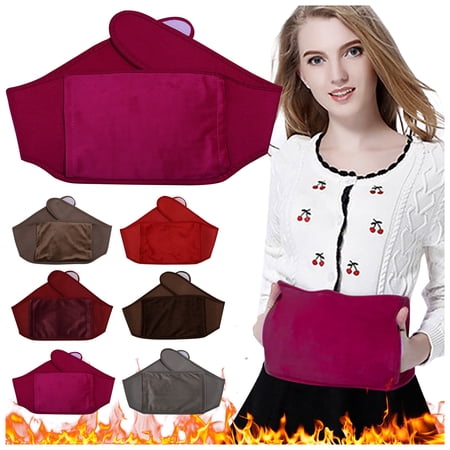 Follure Winter Warm Belt Type Hot Bottle Cover Soft Hand Warm Quick Pain Relief Comfort For Abdomen Back Coffee