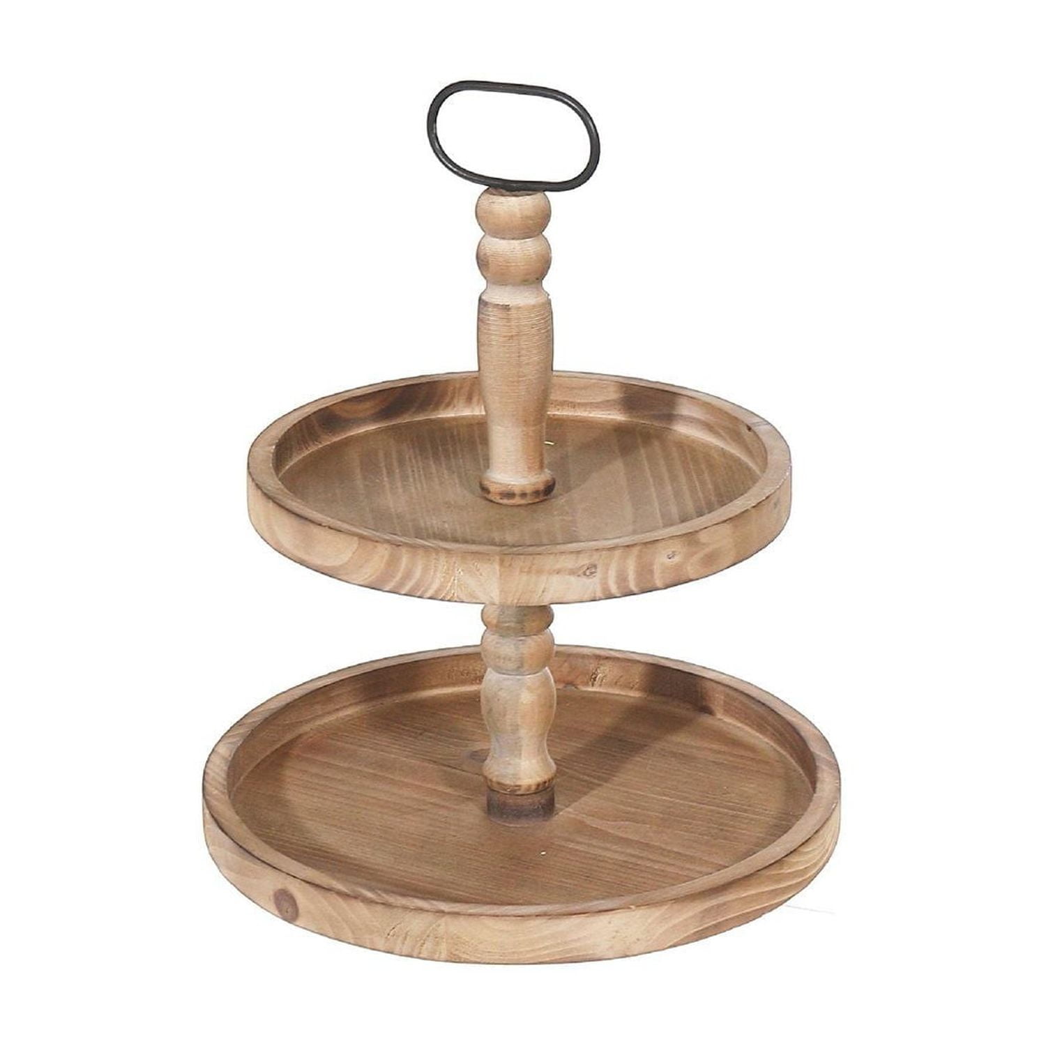 IH Casa Decor 2 Tier Wooden Round Stand