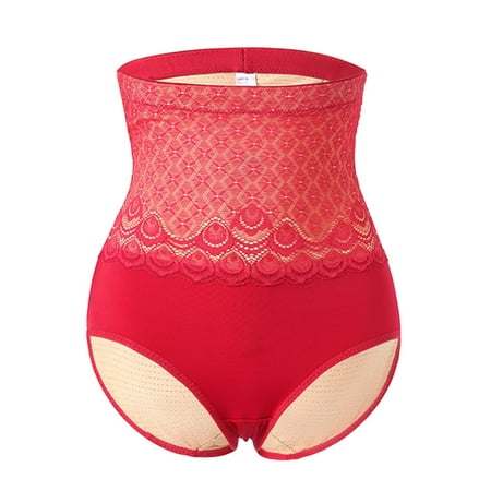 

NECHOLOGY Womens Comfortable Waist Shaping Abdomen Shrinking Pants Women s Postpartum No Boundaries Underwear for Women Lace Underpants Red Large