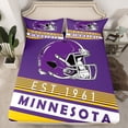 thumbnail image 2 of Erosebridal American Football Helmet Twin Sheet Sets,Minnesota City Bedding Twin Size,Sports Theme Bed Sheets Set Twin Size,Luxury Living Room Decor，3-Piece, 2 of 8