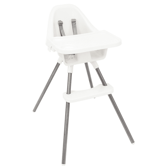 Regalo Baby Basics High Chair with Removable Tray and 5-Point Harness for Ages 6-36 Months, White