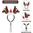 thumbnail image 3 of Dalrosia 3PCS Christmas Reindeer Dog Headband Puppy Xmas Antlers Headwear Holiday Pet Costume Accessory, 3 of 6