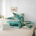 thumbnail image 6 of Castle Fairy Gradient Abstract Marble 7 Pieces Bedding Comforter Set for Teens Boys Girls,Green Golden Full Bedding Set Lightweight,Marbling Watercolor Fitted Sheet Flat Sheet,Ultra Soft Home Decor, 6 of 8