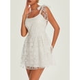 thumbnail image 3 of SUNSIOM Robe à Nouer pour Femmes Été Sans Manches Imprimé Floral Robe Trapèze Robe Courte Fluide, 3 of 6