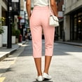 thumbnail image 5 of Plus-Size Athletic Pants for Women Stretch Pants Mid Straight Leg Cropped Trousers With Pockets Split Hem Casual Work Dress Pants L, 5 of 9
