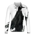 thumbnail image 2 of LEBONYARD Mens Sweatshirts Clearance Crewneck,Men's Printed Long Sleeved Turndown Collar Blouse Top Long Sleeve Turndown Collar Blouse Blouses Shirts Black L, 2 of 4