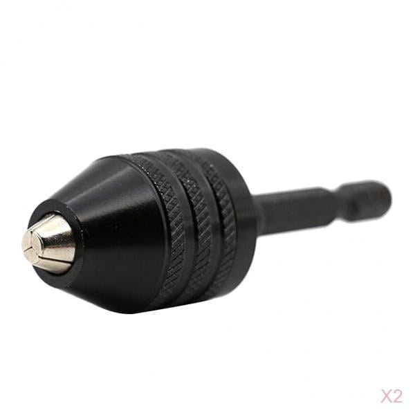 2x Destornillador De Portabrocas Adaptador De Destornillador De Impacto Convertidor De Amoladora De Taladros 1/4 '' SM SunniMix Mandriles de taladro sin llave 1/4