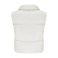 thumbnail image 6 of cfhntfmh Cropped Jackets for Women Warm Fleece Sleeveless Zip up Quilted Vest Fashion Lightweight Collared er Coats, 6 of 7