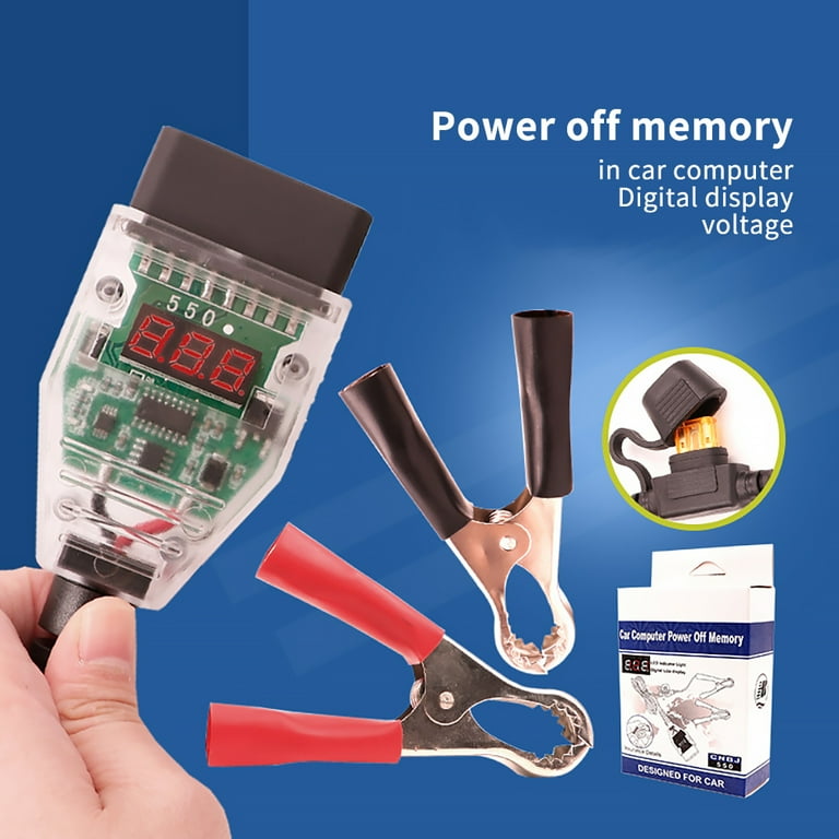 OBD2 Battery Replacement Tool & Memory Saver - 1.5m Cable With Digital Display For 12V Cars (5A Fuse Included)