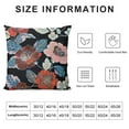 thumbnail image 5 of SHANXI Throw Pillow Cover Flower Leaf Black Background Square Pillow Case Cushion Cover for Home Car Decorative 20x20in, 5 of 5