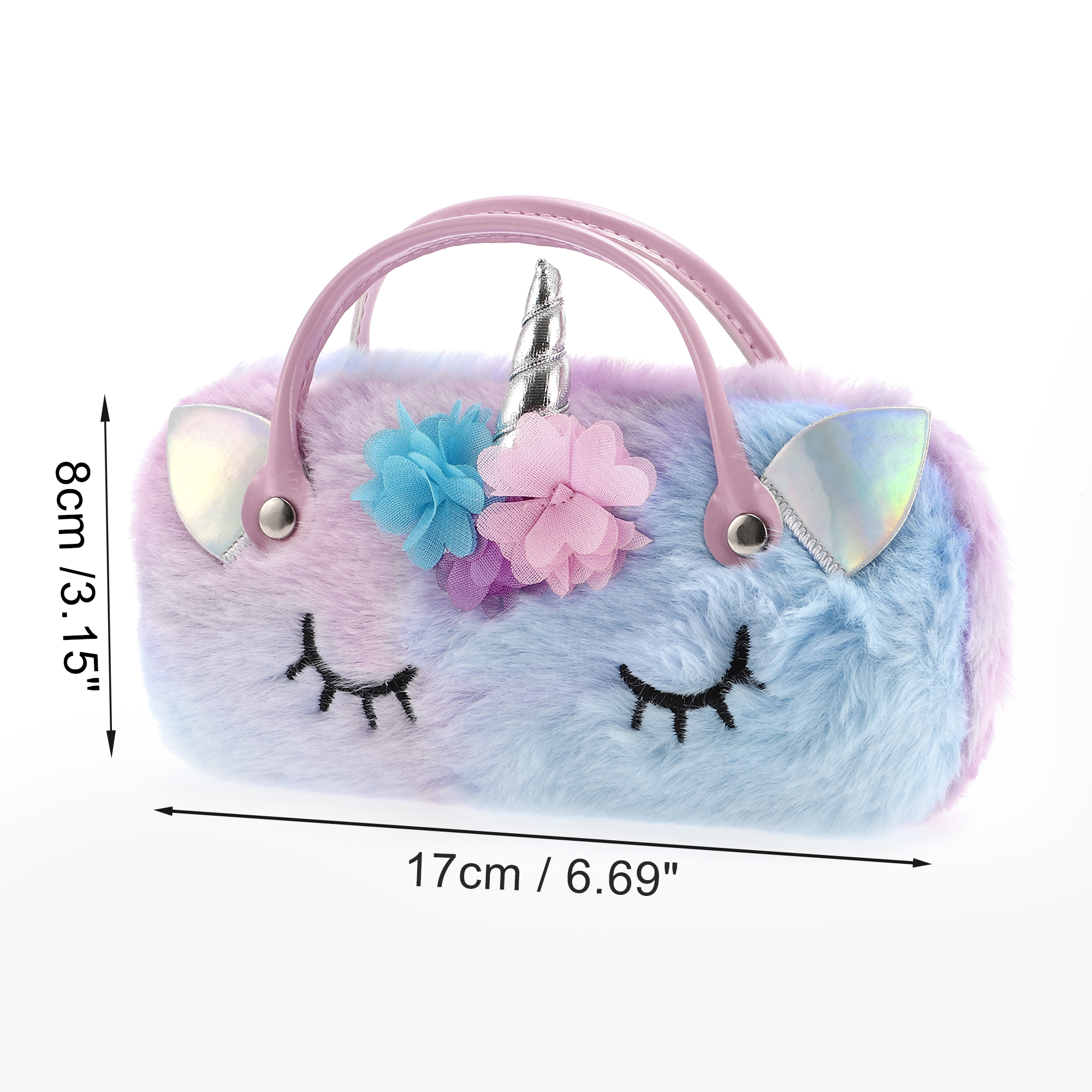 Unique Bargains Stylish Flower Cartoon Eyeglasses Case in Violet Color for Daily Use