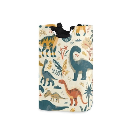 Laundry Basket Laundry Hampers 12.6*11* 22.7 Inch Storage Basket Laundry Hampers is Lightweight and Foldable Green Dinosaur