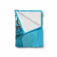 thumbnail image 2 of Welcome Soft Flannel Fleece Blanket, Stewardess Greeting Travel Airport and Flights Tourism Theme Pop Art Retro, Cozy Plush for Indoor and Outdoor Use, 70" x 90", Blue and Multicolor, by Ambesonne, 2 of 6