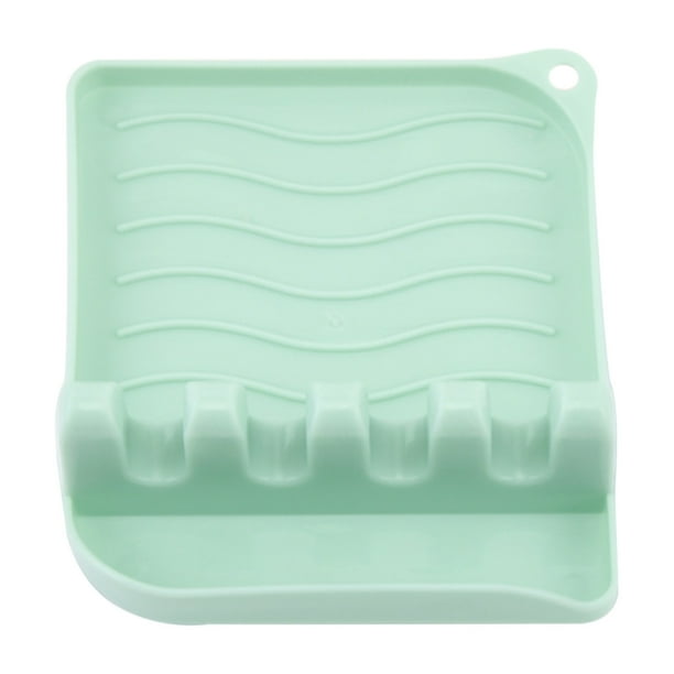 Soporte para tapa de olla con tapete para cuchara, estante de cocina creativo, vajilla, tapete de color sólido, reposacucharas