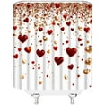 thumbnail image 4 of Valentine''s Day Shower Curtain Fantasy Red Gold Heart Falling Romantic Love Creative Polyester Fabric Bathroom Decor Set with Hooks(84" Wx70 H), 4 of 4
