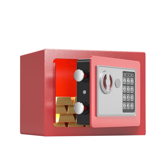 Mini Safe Key Password,Double Insurance Anti-theft Home Safe Deposit Box Fire Safe for Office ,Easy to Use