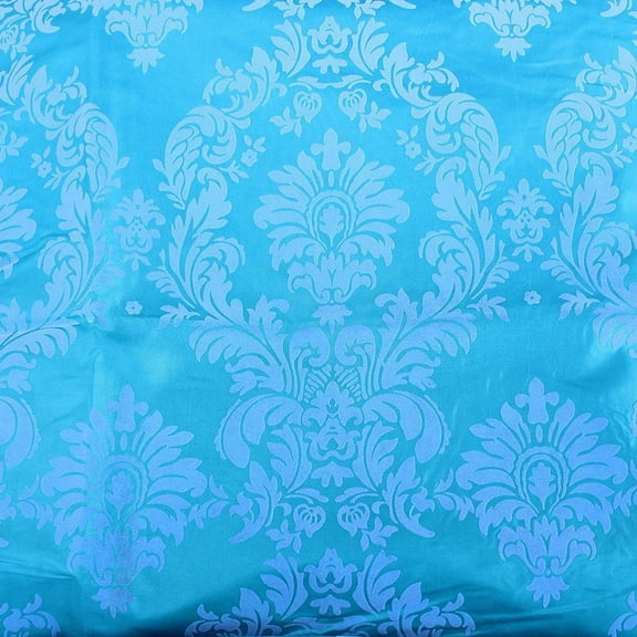 25 Yards Aqua Blue Grey Flocking Damask Taffeta Velvet Fabric 58" Flocked Decor"