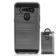 thumbnail image 3 of LG K51, LG Reflect Phone Case Heavy Duty Brushed Texture Slim Hybrid Shock Proof Dual Layer Hard & TPU Armor Defender Anti-Slip Grip Protective Rubber Rugged GRAY Cover for LG K51 / LG Reflect, 3 of 3