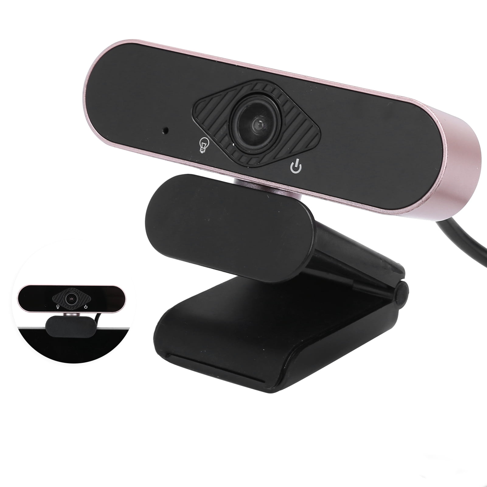 Webcam High Definition 1080P USB Camera for Teaching Conference Live StreamingRose Gold