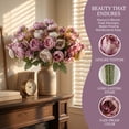 thumbnail image 3 of KIRIFLY Fake Artificial Peony Flowers,Silk Faux Flower Bouquet Wedding Decorations Table Centerpiece(Purple), 3 of 7