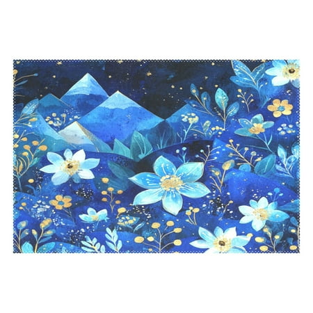 

Blue Dream Flowers 12x18in Heat-Resistant Non-Slip Place Mat Durable and Wrinkle-Resistant