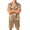 BOP49-Khaki, variant on Satin Pajamas For Men Silk Pjs Short Set 2 Piece Button Up Lightweight Lounge Sets Short Sleeve Sleepwear Green 4XL