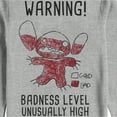 thumbnail image 2 of Men's Lilo & Stitch Badness Level Warning Sketch Sweatshirt Athletic Heather X Large, 2 of 4