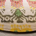 thumbnail image 3 of SAFAVIEH Ikat Crane Paisley Wool Area Rug, Beige/Yellow, 6' x 6' Round, 3 of 7