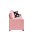 thumbnail image 2 of 83.86"Snowfleece Fabric sofa,Modern Compressed Couch,3-Seater Sofa, Furniture for Living Room,Bedroom,office ,Pink, 2 of 5