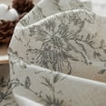 thumbnail image 5 of Floral Kitchen Curtains Set Linen Tier Curtains and Valance Farmhouse Drapes for Small Windows 24 Inch Length for Cafe Living Room Bathroom Rod Pocket 3 Pieces Set Grey on Beige, 5 of 6
