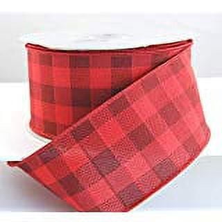 Wired Checker Board Red and Dark Red Checked Christmas Ribbon 2 1/2" 25 Yards …
