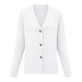 thumbnail image 7 of Bxsruta Womens Cardigan Sweaters Long Sleeve Button Down V Neck Casual Knit Outwear, 7 of 7