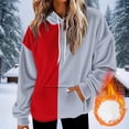 thumbnail image 2 of Jsaierl Women's Comfortable Oversized Color Block Fuzzy Fleece Hoodies Sweatshirts Drawstring Casual Tops S-2XL, 2 of 7