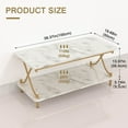 thumbnail image 2 of VECELO Rectangle Coffee Table with Storage Shelf, Modern X-Design Side Metal Frame for Living Room Office, White & Gold, 2 of 14