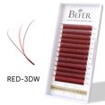 thumbnail image 1 of Befer Rosa Rojo Color Volumen 3D W Pestañas para Extensión Falso Marrón Púrpura Colorido C D 8-15 Pestañas Extensiones de Pestañas Cosplay, 1 of 5