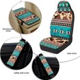 thumbnail image 6 of Xoenoiee Aztec Cow American Tribal Pattern 5 Pcs Auto Seat Covers Set for Women Men, Decorative Faux Leather with Seat Belt Covers & Armrest Pad, Universal Fit for Cars, SUVs, Trucks, 6 of 7