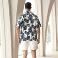 thumbnail image 5 of JLFKNG Fashion Men's 2Pcs Outfits Summer Short Sleeve T Shirts And Shorts Breathable Casual Floral Printed Hawaiian Style Comfy Summer Clothes, 5 of 9