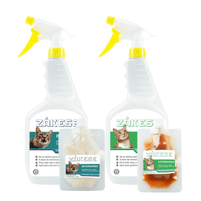 Zákese - Repelente para gatos - Pack interior y exterior - Extractos naturales - Disuasivo olfativo
