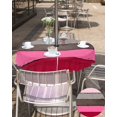 thumbnail image 5 of Hokiten Outdoor Tablecloths with Umbrella Hole & Zipper, Pink Grey Round Tablecloths 60 Inch, Vintage Stripe Farmhouse Wood Grain Ombre Waterproof Table Cloth, Patio/Pool/Picnic Table Covers, 5 of 7