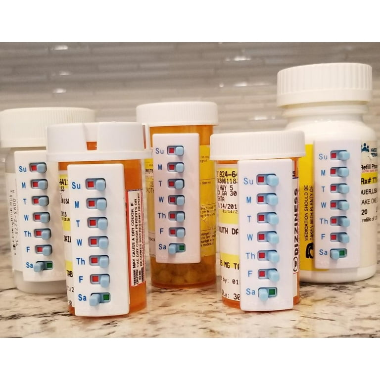 5 Pack Medication Tracker Take-n-Slide Organizer Alternative 7 Days