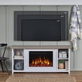 thumbnail image 5 of Real Flame Tramore 62" Coastal Wood Slim Electric Fireplace TV Stand in White, 5 of 9
