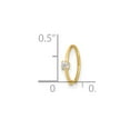 thumbnail image 2 of 2.27mm 10k Solid Yellow Gold 20 Gauge Cubic Zirconia Hoop Nose Ring Body Jewelry Ring for Women, 2 of 2