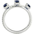 thumbnail image 3 of Created Sapphire Sterling Silver Three-Stone Ring, 3 of 6