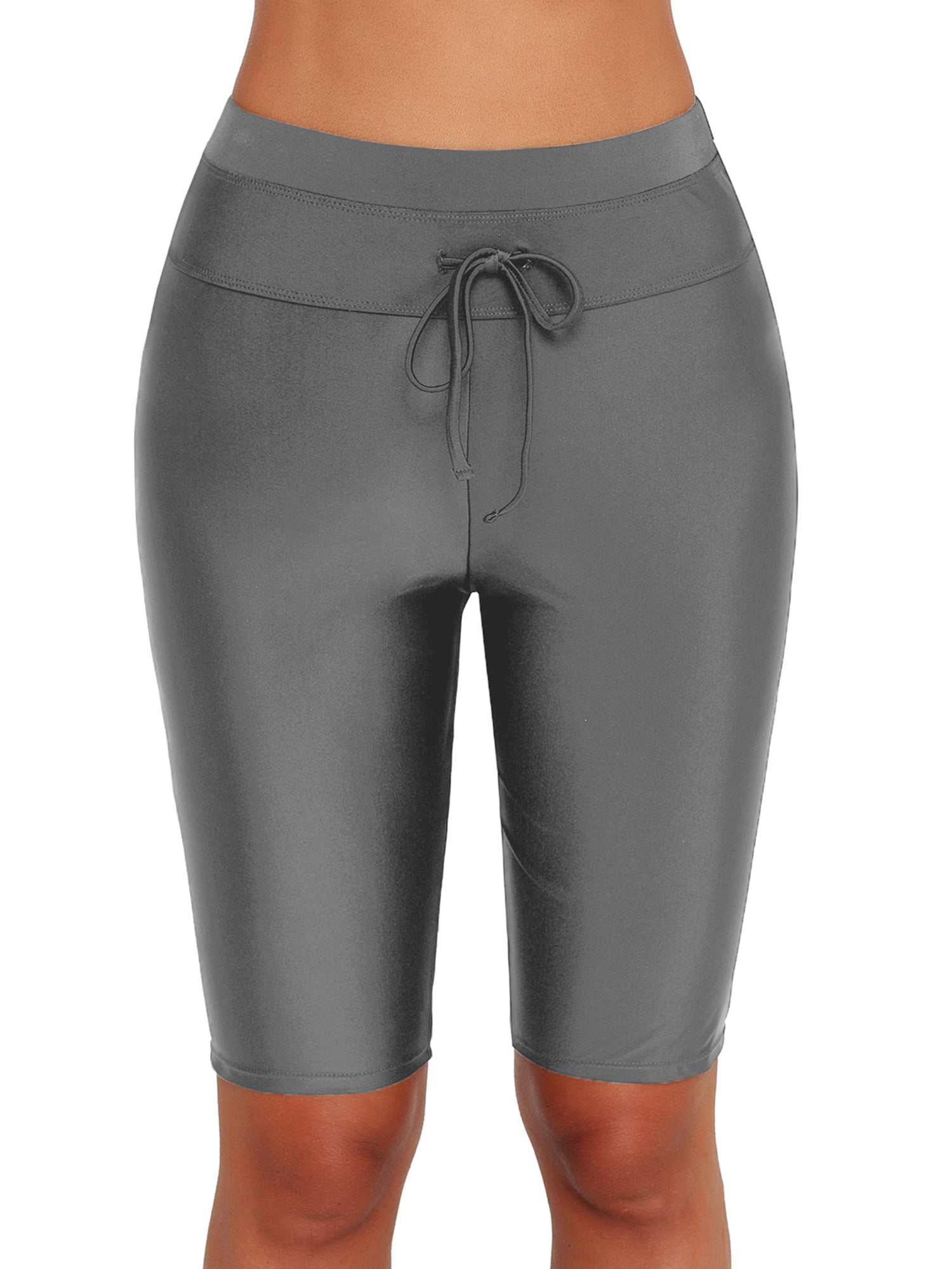 Plus Size Women Ladies High Waist Long Swim Pants Shorts Sport Bikini