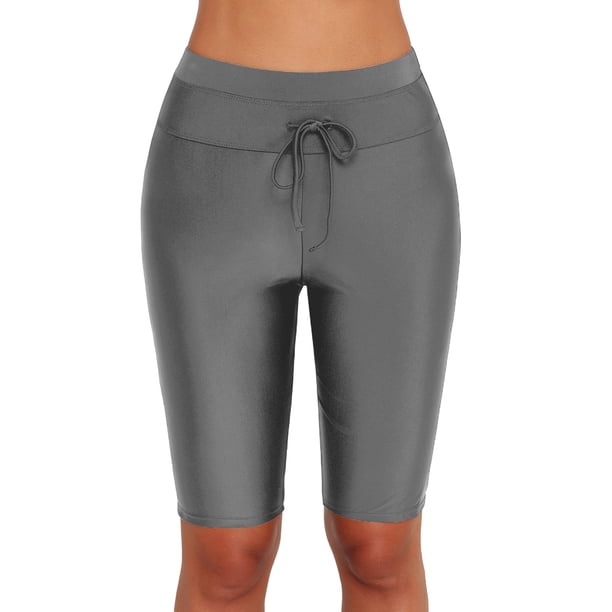 Plus Size Women Ladies High Waist Long Swim Pants Shorts Sport Bikini