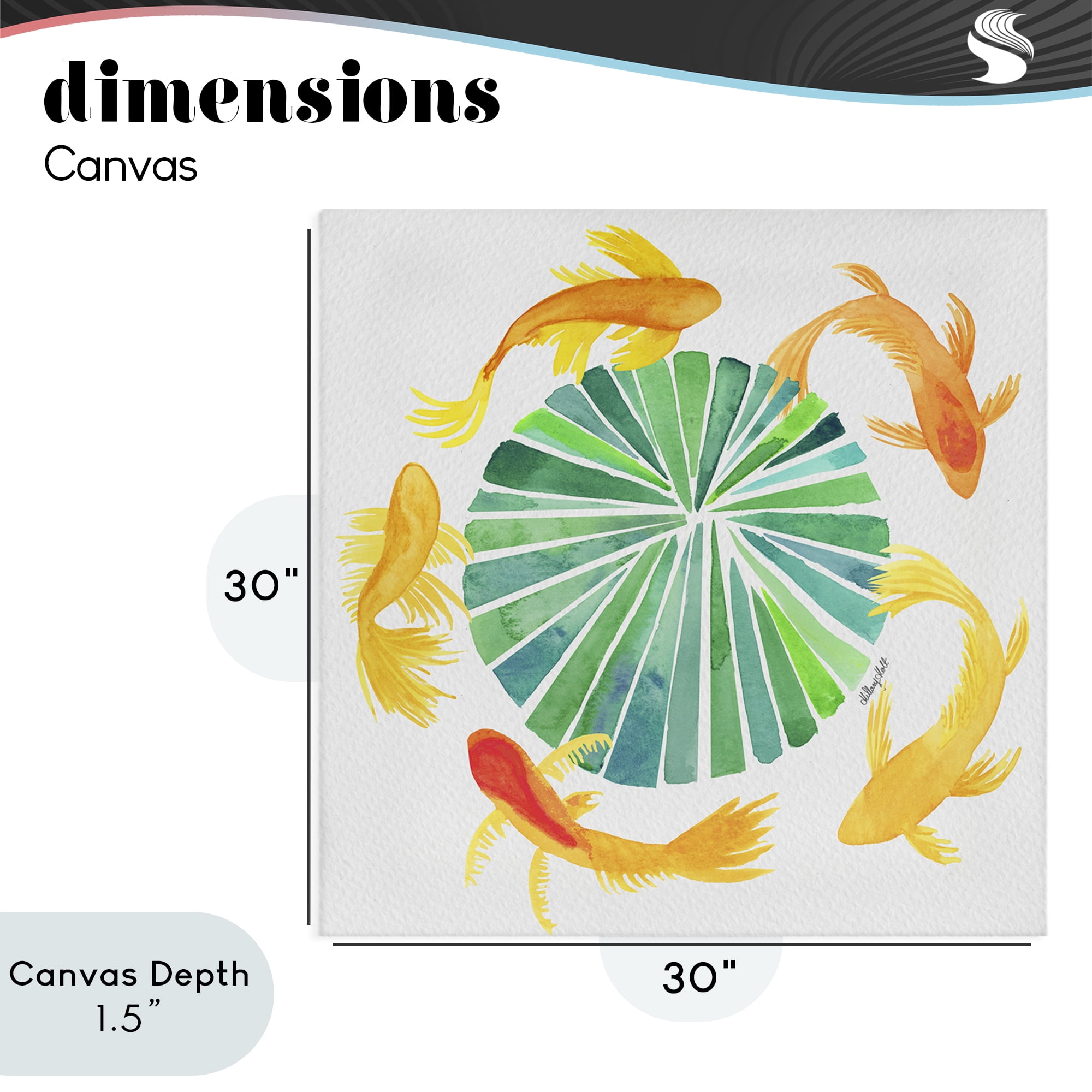 Stupell Industries Lotus Garden Orbital Fish Canvas Wall Art, design by Hillary Holt