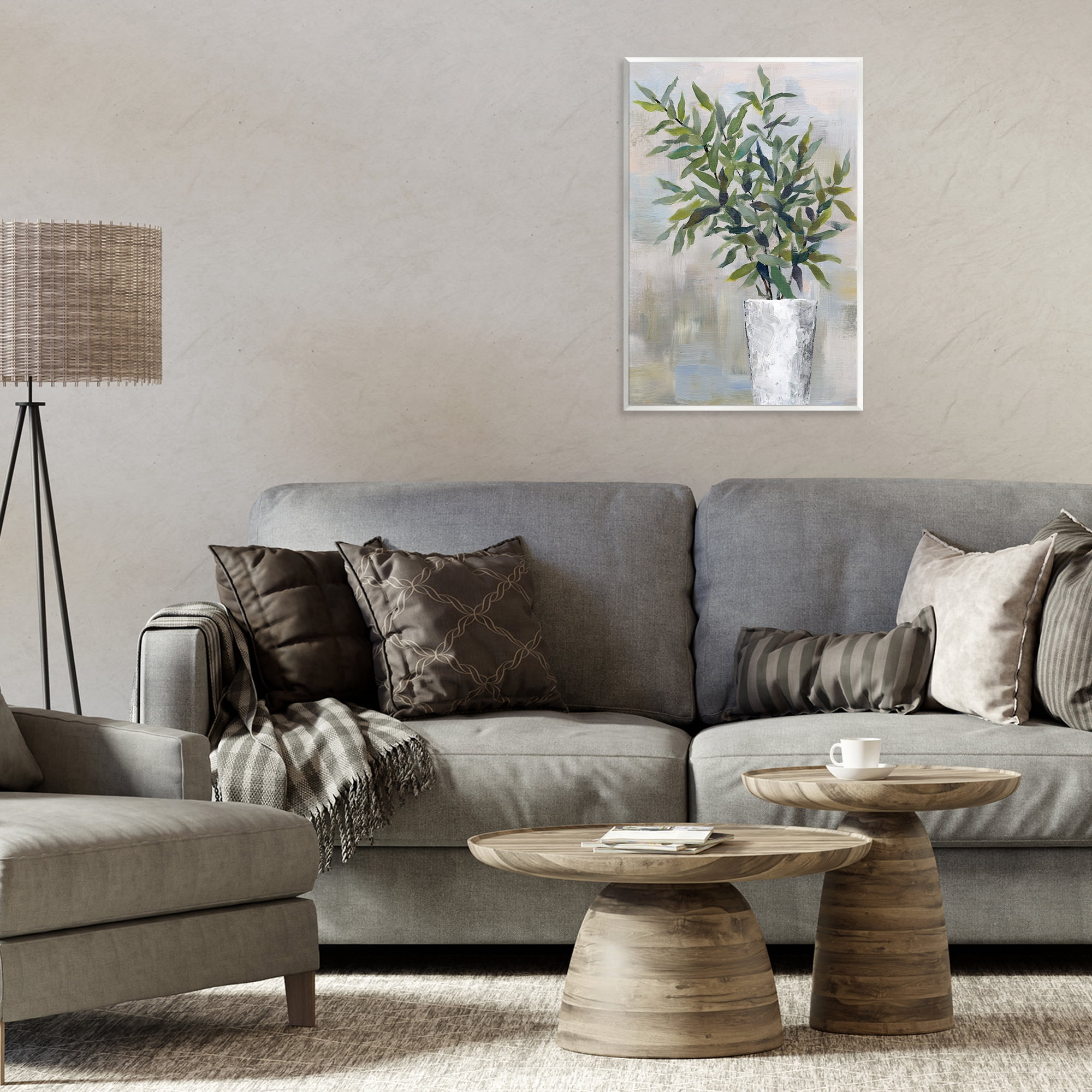 Stupell Industries Splayed Plant Leaves Plants & Flowers Painting Unframed Art Print Wall Art, 13 x 19